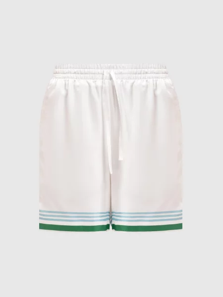 Шорти з принтом Metaphysical Tennis із шовку Casablanca білі