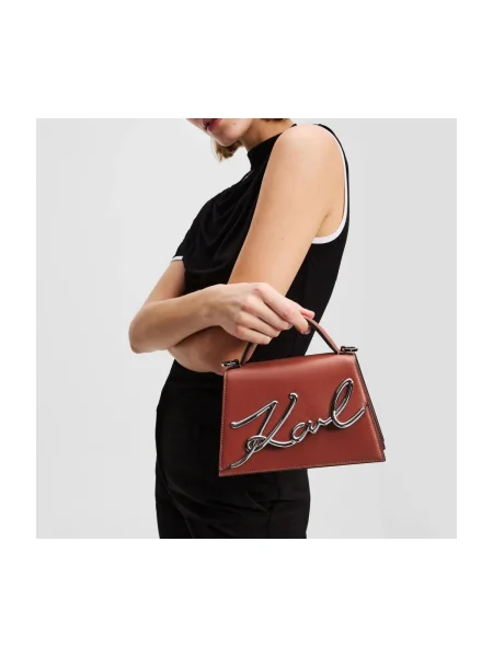 Geanta crossbody Karl Lagerfeld din piele maro
