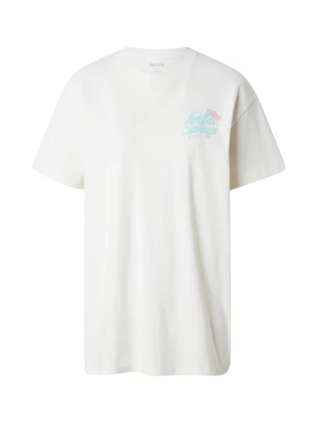 HOLLISTER Tricou POOLSIDE turcoaz / albastru deschis / rosé alb