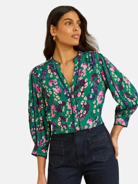 Love & roses Palaidinė tamsiai jūros / žalia / purpurinė / rožių mėlyna