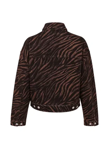Geacă de blugi Rag & Bone cu imagine cu model zebră maro