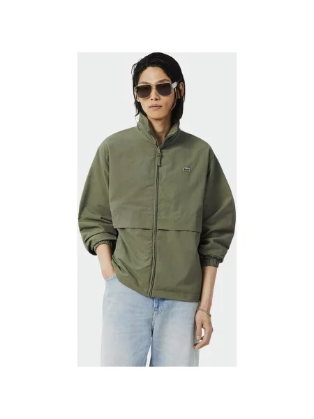 Kurtka z kapturem Lacoste Technical Water-Repellent oliwkowy S zielony