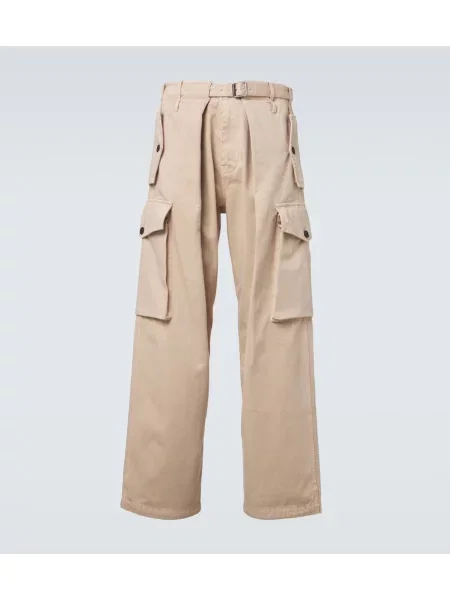 Pantaloni cargo Loewe din satin bej