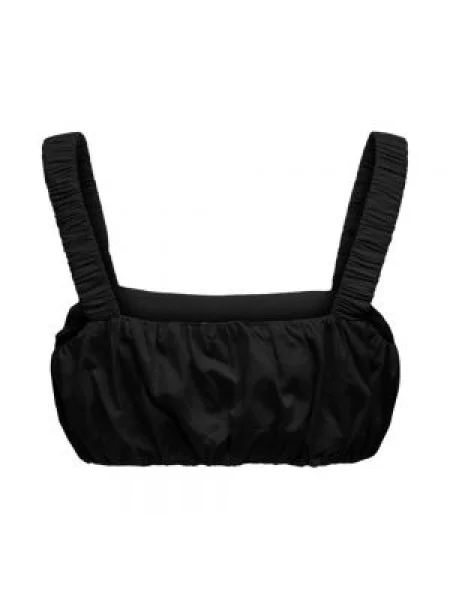 Top Only na ramiączkach o krotszym kroju czarny