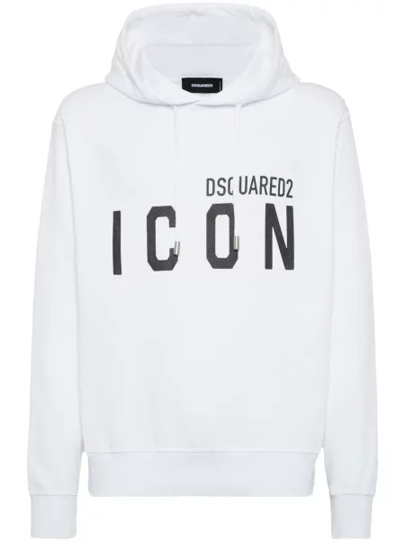 Hanorac cu glugă Dsquared2 cu imagine alb
