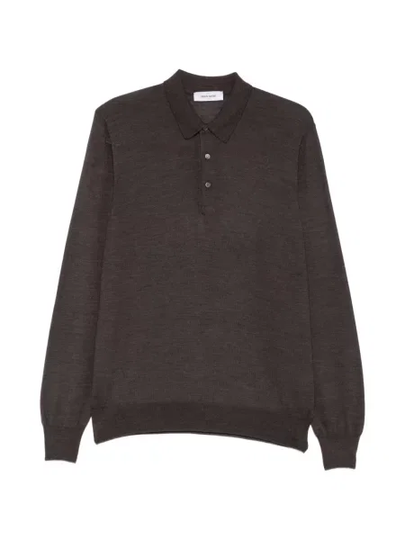 Lung tricou polo Gran Sasso maro