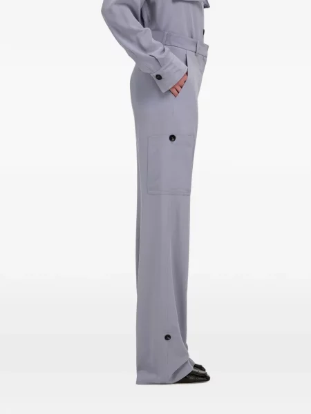 Pantaloni cargo Ferragamo de mătase violet