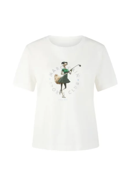 Grafický tričko Marccain bílé