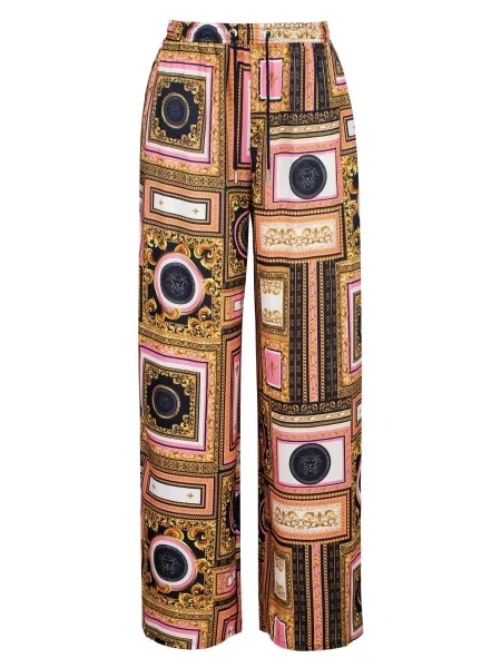 ITALIA Kalhoty Mamo Baroque námořnická modř / zlatě žlutá / světle růžová bílá