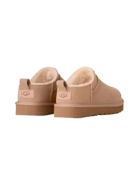 UGG papuci din piele întoarsă Classic Micro bej