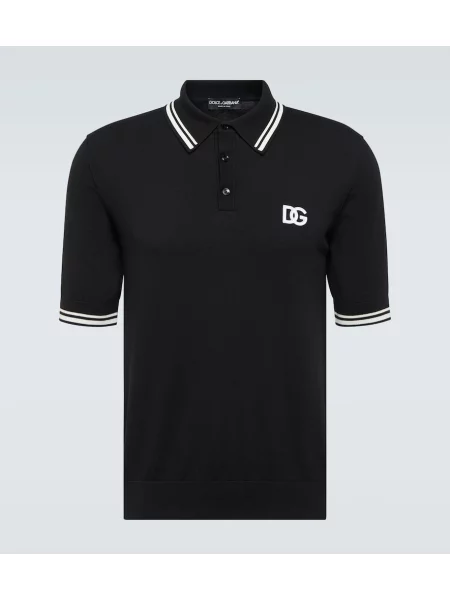 Polo majica Dolce&gabbana z avtogramom črna