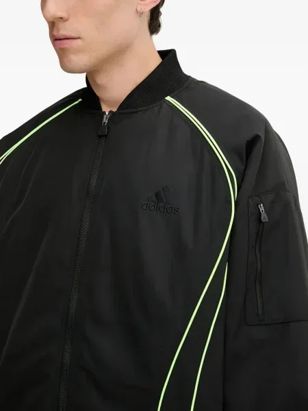 Pantaloni Adidas cu glugă cu dungi alergare negru