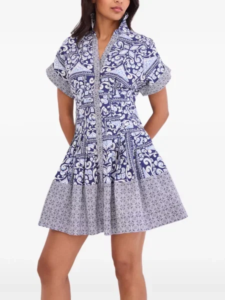 Rochie tip cămașă Cara Cara cu imagine albastru