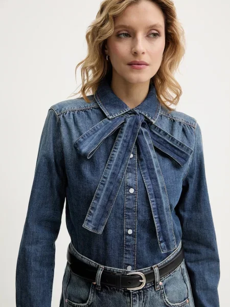 Джинсова сорочка OUI regular класичний комір синій