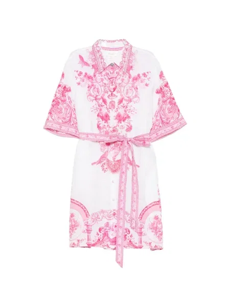 Rochie mini Camilla cu model floral cu imagine alb