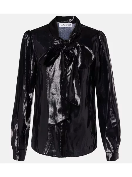 Bluză Self-portrait cu funde negru