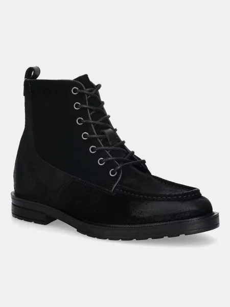 Σουέτ παπούτσια Tommy Hilfiger CLEATED HILFIGER W SDE MOC BOOT ανδρικά μαύρο