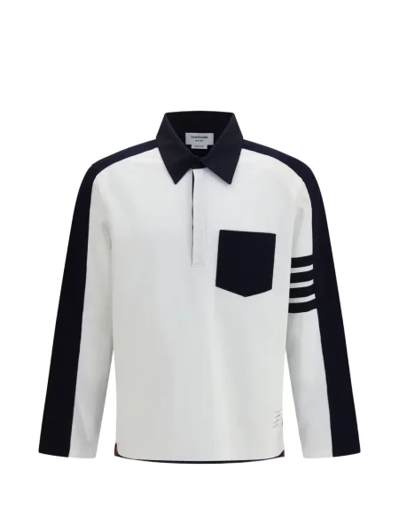 Tricou polo Thom Browne alb