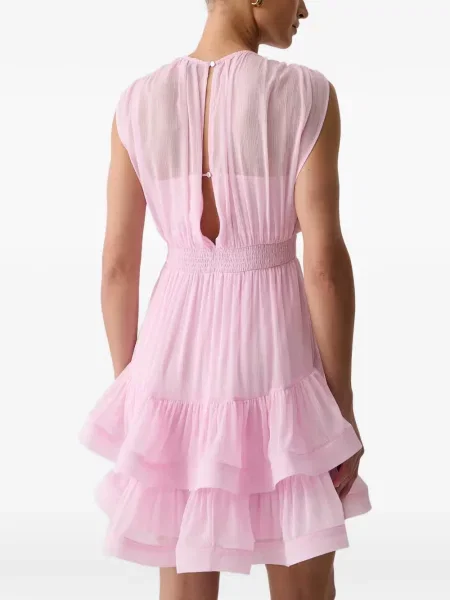 Rochie mini Morgan cu volane roz