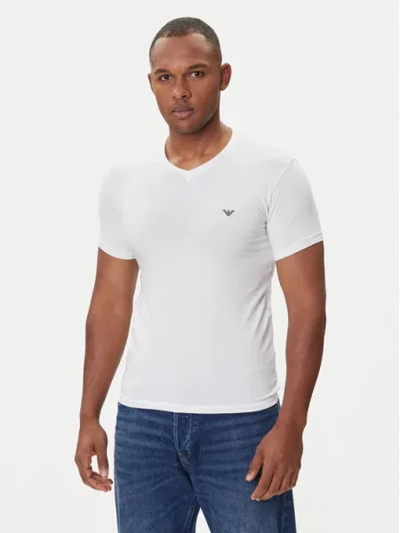 Emporio Armani Underwear Tricou Fitted Fit alb