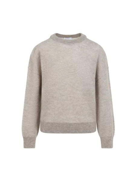 Sweter Brunello Cucinelli wełniany beżowy
