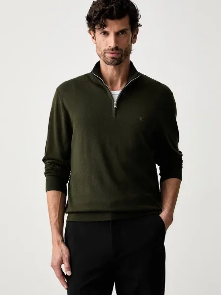 Calvin Klein sweter wełniany zielony