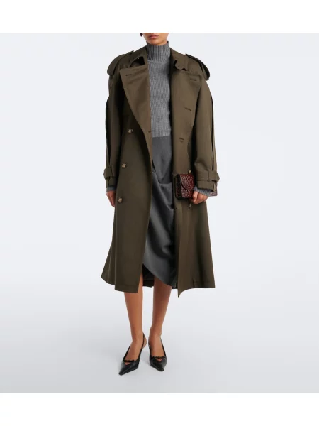 Trenci Victoria Beckham de lână verde