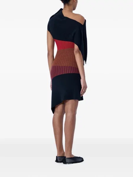 Rochie midi Kiko Kostadinov asimetrică negru