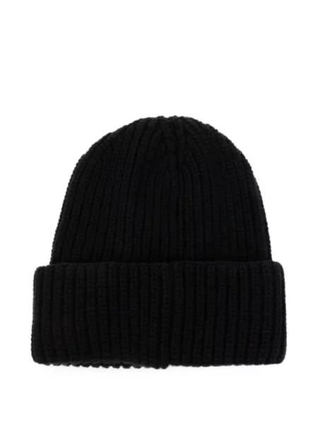 Căciulă Moncler tricotate cu autograf negru