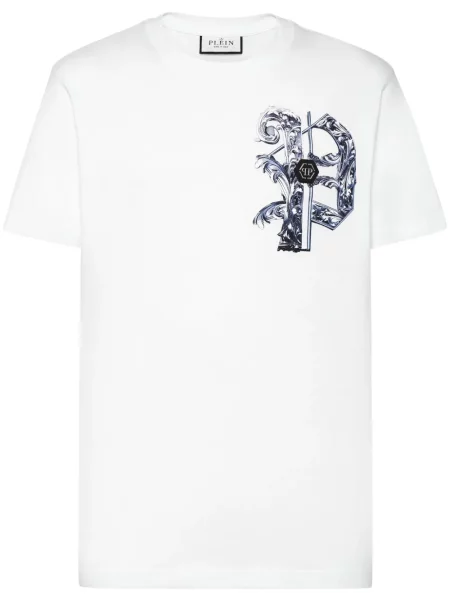 Tricou Philipp Plein cu imagine alb