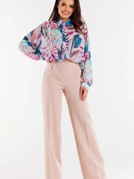 Koszula Awama w kwiatki szara