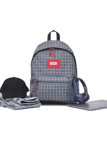 Рюкзак Stylish клітинка сірий