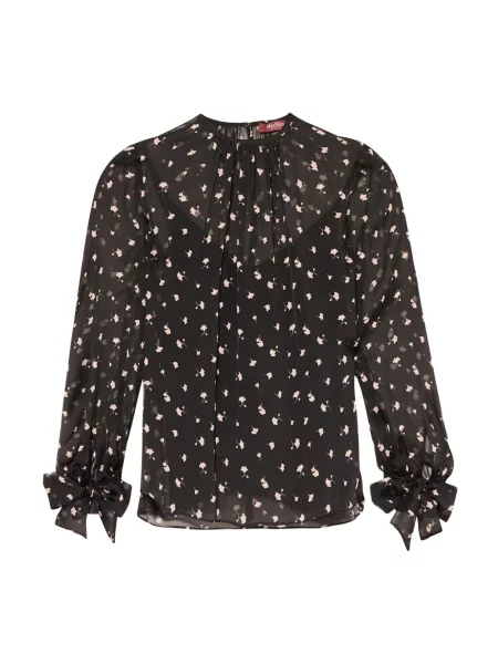 Bluzka Max Mara Studio szyfonowa czarna