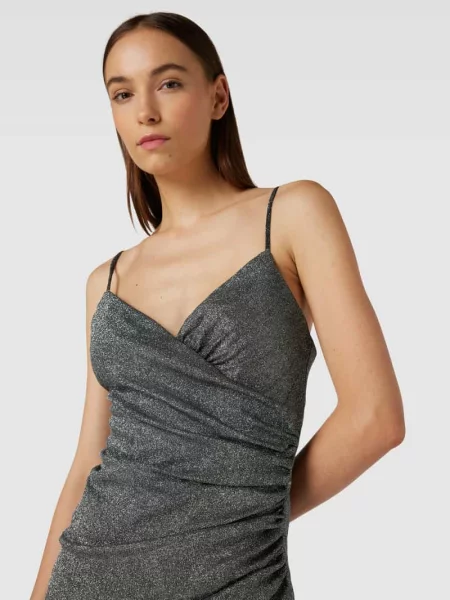 Sukienka koktajlowa z zakładką Luxuar Fashion czarna