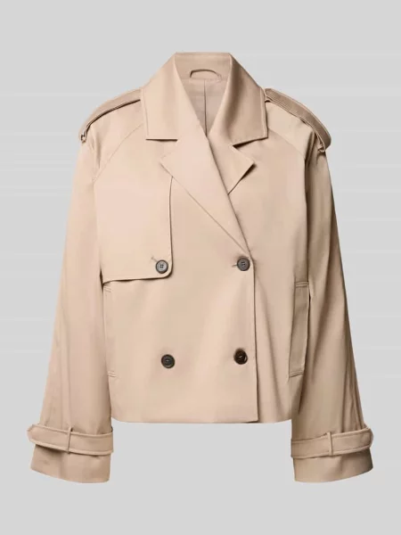 Pudełkowy krój trencz model RICKIE CROPPED TRENCH' Anine Bing beżowy