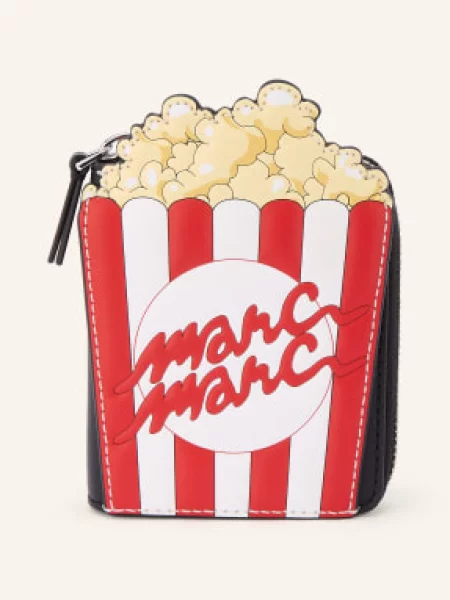 Marc Jacobs Portfel The Popcorn Slim Compact Wallet schwarz biały