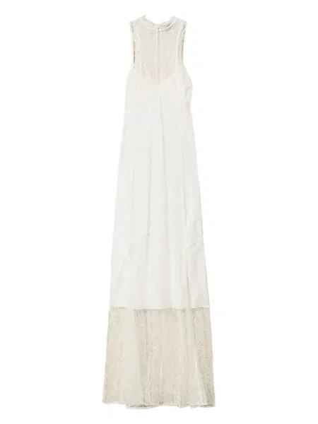 Rochie maxi Twinset din dantelă de costum alb