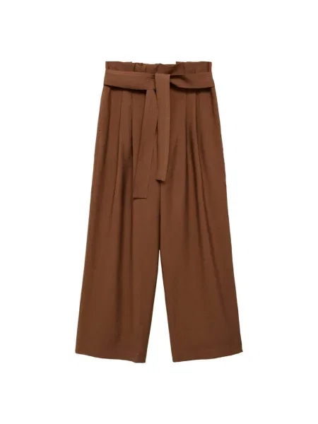 MANGO Plisované nohavice HUGO' hnedá