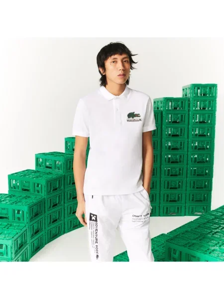 Классическое поло Lacoste белое