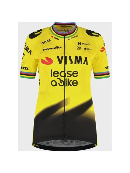 Koszulka rowerowa Team Visma Lease a Bike Replica World Champion krótki rękaw żółty S czarny
