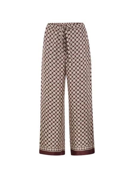 Pantaloni 's Max Mara de mătase cu imagine maro