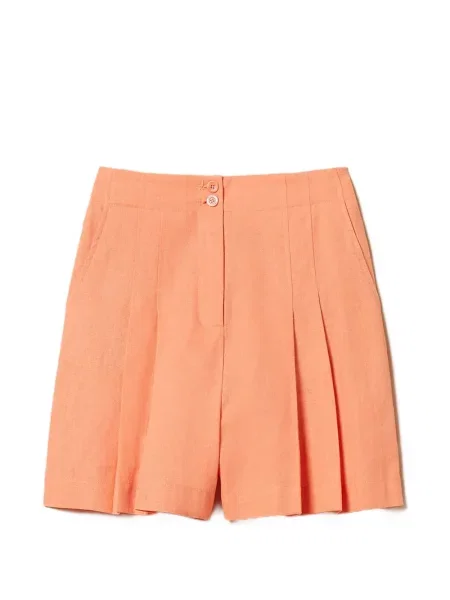 Pantaloni scurți Twinset plisate portocaliu