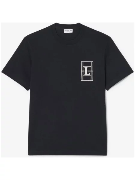 Koszulka z krótkim rękawem lacoste Embroidered Heavy Jersey czarny S biały