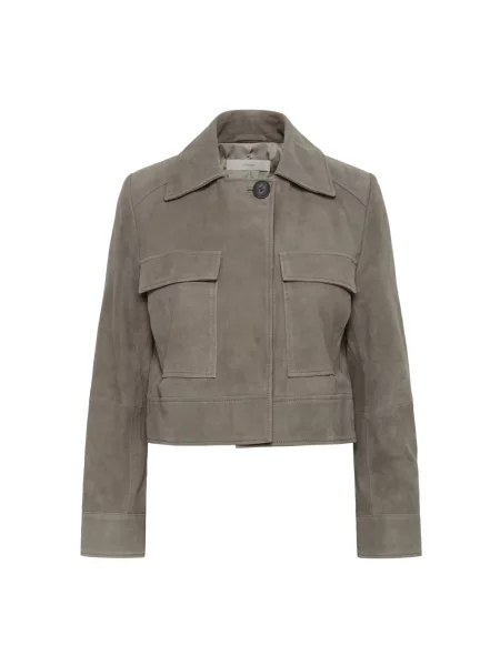 Kurtka skórzana Inwear szara