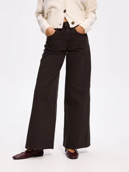 Reserved Джинси wide leg soft коричневий