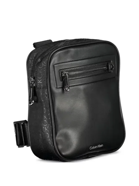 Crossbody táska Calvin Klein autogrammal fekete