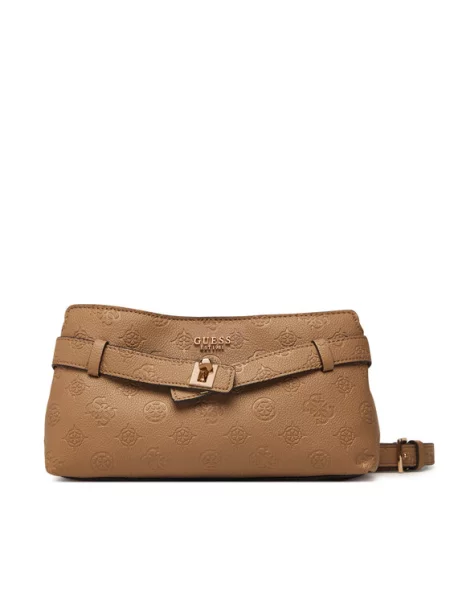 Torbica Guess Ella Logo Mini Tamno bež