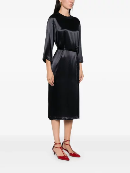 Rochie midi Peserico din satin până la genunchi de costum albastru