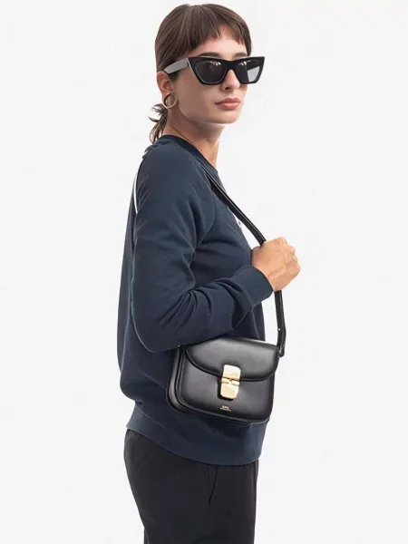 Mała mały torebka crossbody A.p.c. skórzana czarna