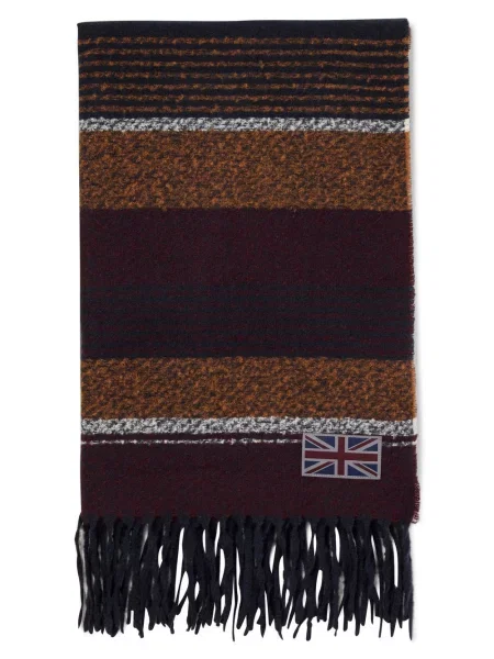 Finshley & Harding London Szalik Mężczyźni Sztuczne włókno czerwony|wielokolorowy|pomarańczowy w ONE SIZE czerwony